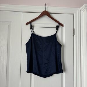 Babaton Navy Blue Satin Camisole
